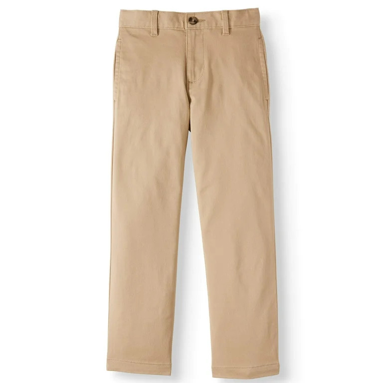 Wonder Nation Boys' School Uniform Stretch Chino Pants, Sizes 4-18, Slim & Husky - Walmart.com | Walmart (US)