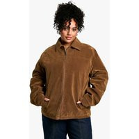 Womens Plus Suede Collared Relaxed Jacket - Brown - 16, Brown | Boohoo.com (UK & IE)