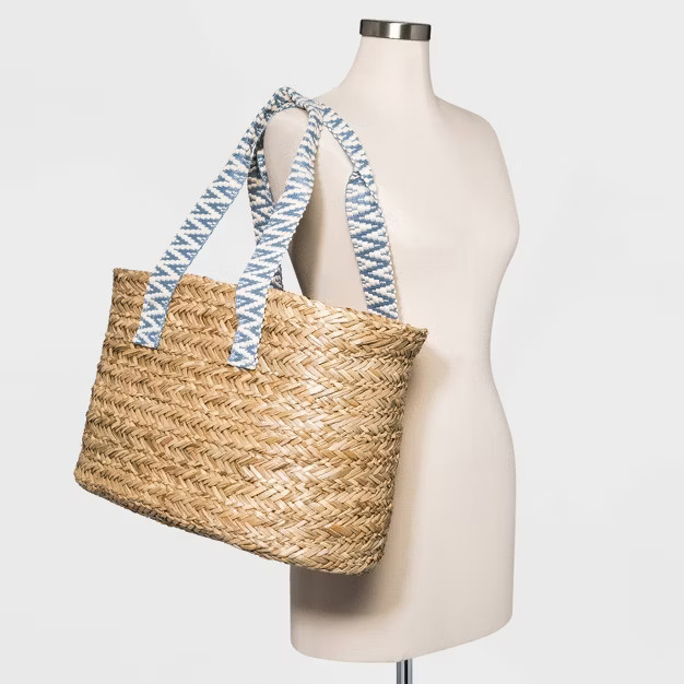 Straw Webbing Strap Tote Handbag - Universal Thread™ Natural | Target