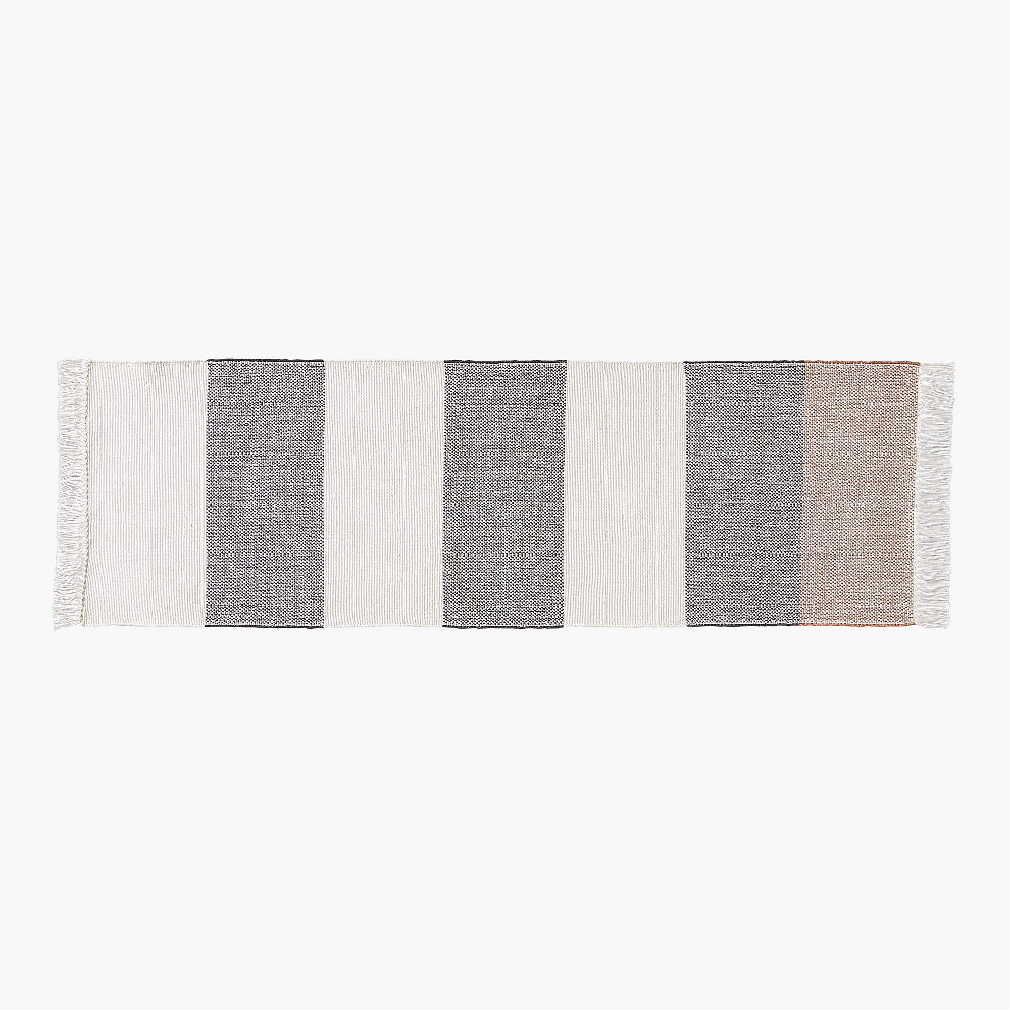 Kelso Brown and Blue Stripe Indoor/Outdoor Rug 2.5'x8' | CB2 | CB2