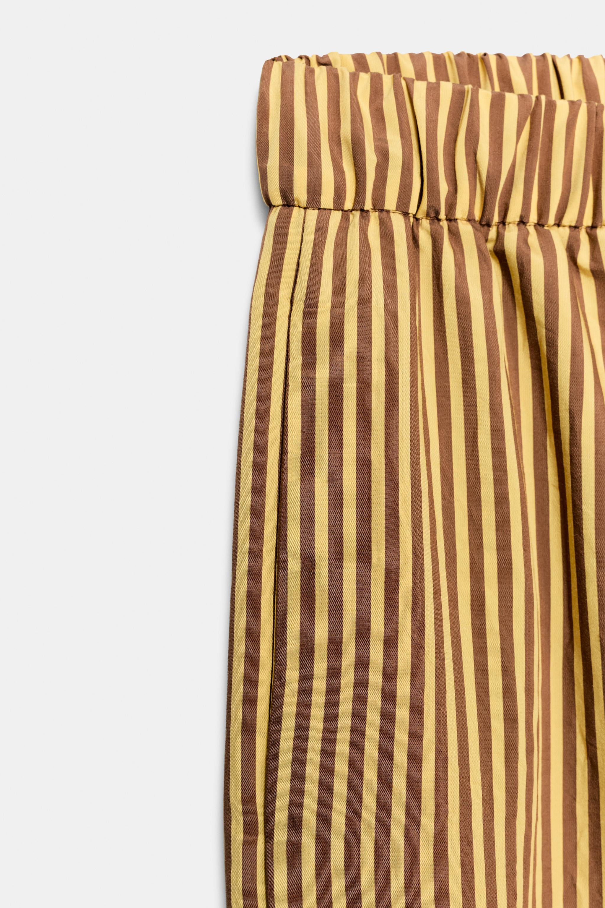 ZW COLLECTION STRIPED WIDE-LEG TROUSERS | Zara UK