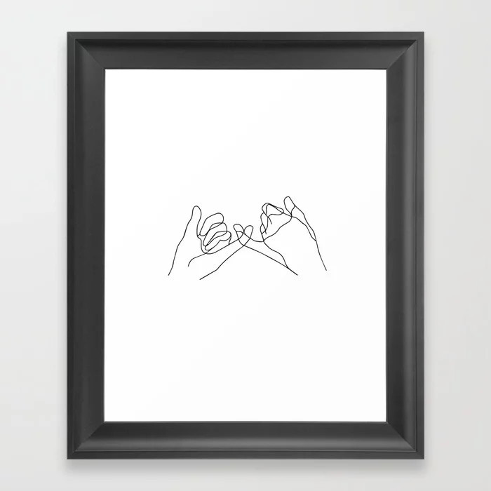 Pinky Swear one line Poster, Abstract art, abstract poster, modern art - Scandinavian art - Home ... | Society6