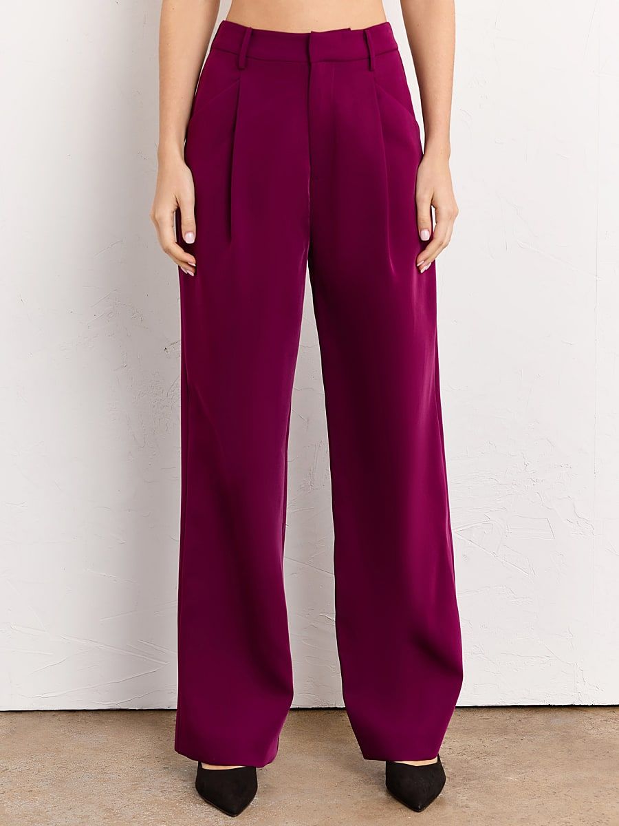 NY & Co Women's High-Waisted Tapered Trouser - Endless Rose Berry Red Size Large Polyester | New York & Company