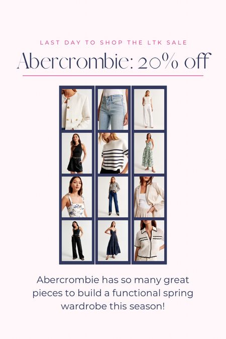 Final day to save 20% at Abercrombie in the LTK Sale! These are some of my favorite pieces to build a functional (and fashion-forward) capsule wardrobe for spring! 

#LTKsalealert #LTKfindsunder100 #LTKSpringSale
