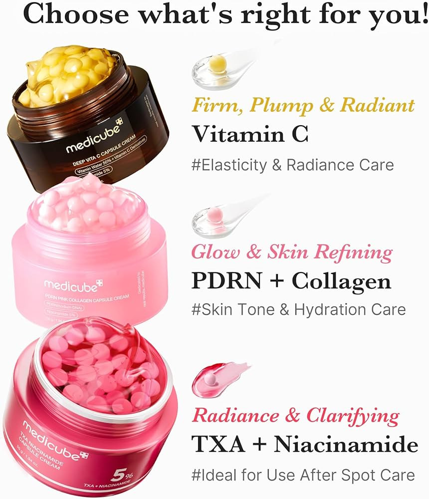 medicube Clear & Glow Capsule Duo: TXA + Deep Vitamin C Capsule Creams | Radiance Boosting and Fi... | Amazon (US)