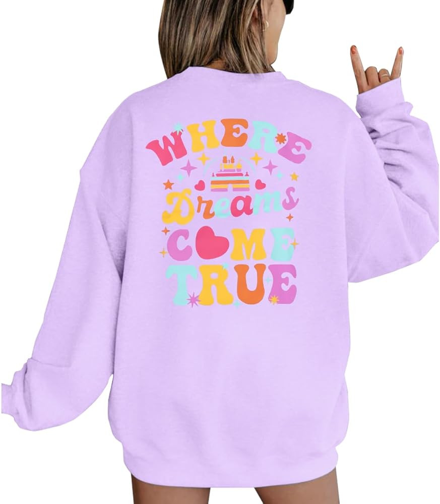 ASTANFY Magic Kingdom Sweatshirt for Women Castle Graphic Sweatshirts Oversized Family Vacation s... | Amazon (US)