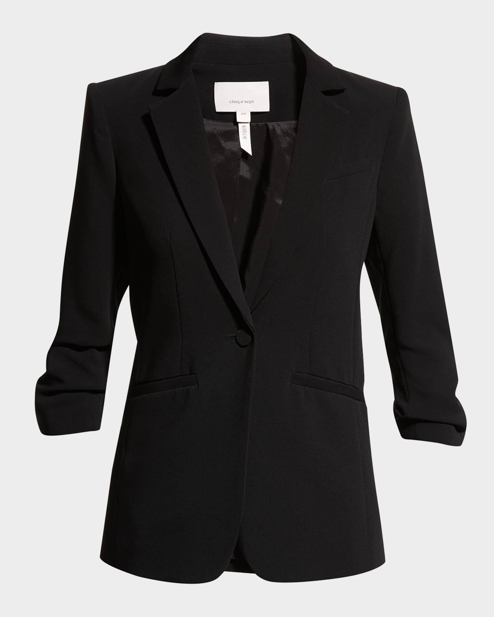 Khloe Crepe 3/4-Sleeve Blazer | Neiman Marcus