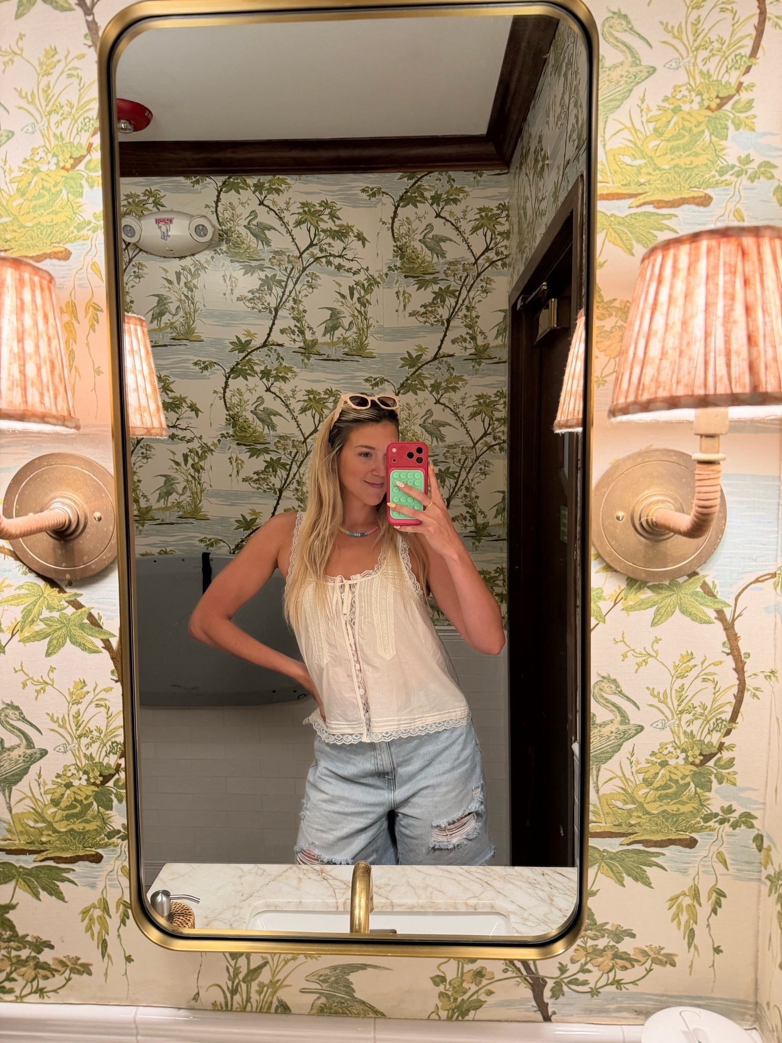 Summer OOTD - I love a cute white top and denim shorts 👏🏻 So easy for summer!

#LTKootd #LTKSeasonal