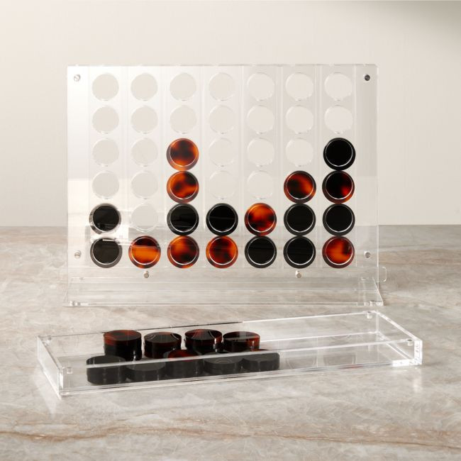 Tortoise Acrylic Four in a Row Game | CB2