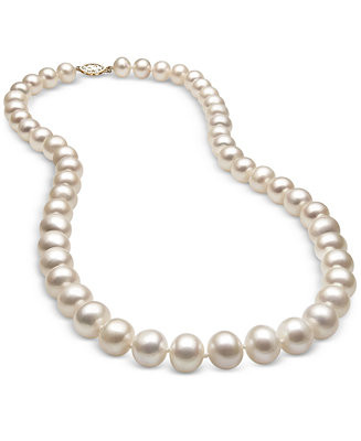 Cultured Freshwater Pearl (8-1/2mm) Strand in 14k Gold | Macy's