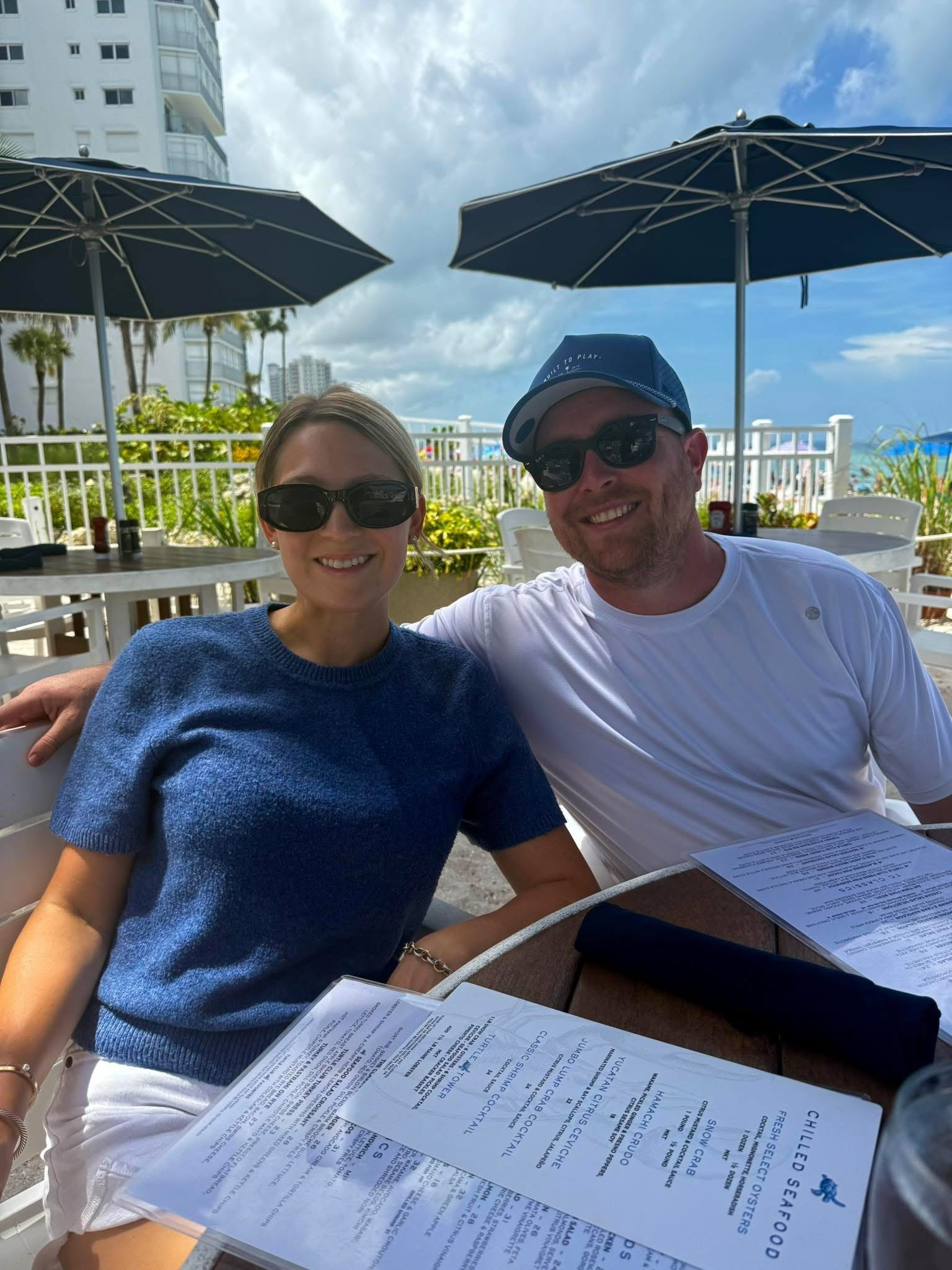 Sun, menus, and matching shades 🕶️☀️ Linking my exact outfit + sunnies — summer staples for breezy beach lunches on vacation! #LTKSummerStyle #HisAndHersLooks #BeachDayVibes

#LTKStyleTip #LTKTravel #LTKFamily