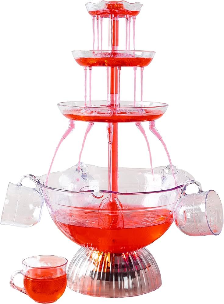 Amazon.com: 3-Tier Party Drink Dispenser – 1.5-Gallon Punch Fountain with LED Light Base and 5 ... | Amazon (US)