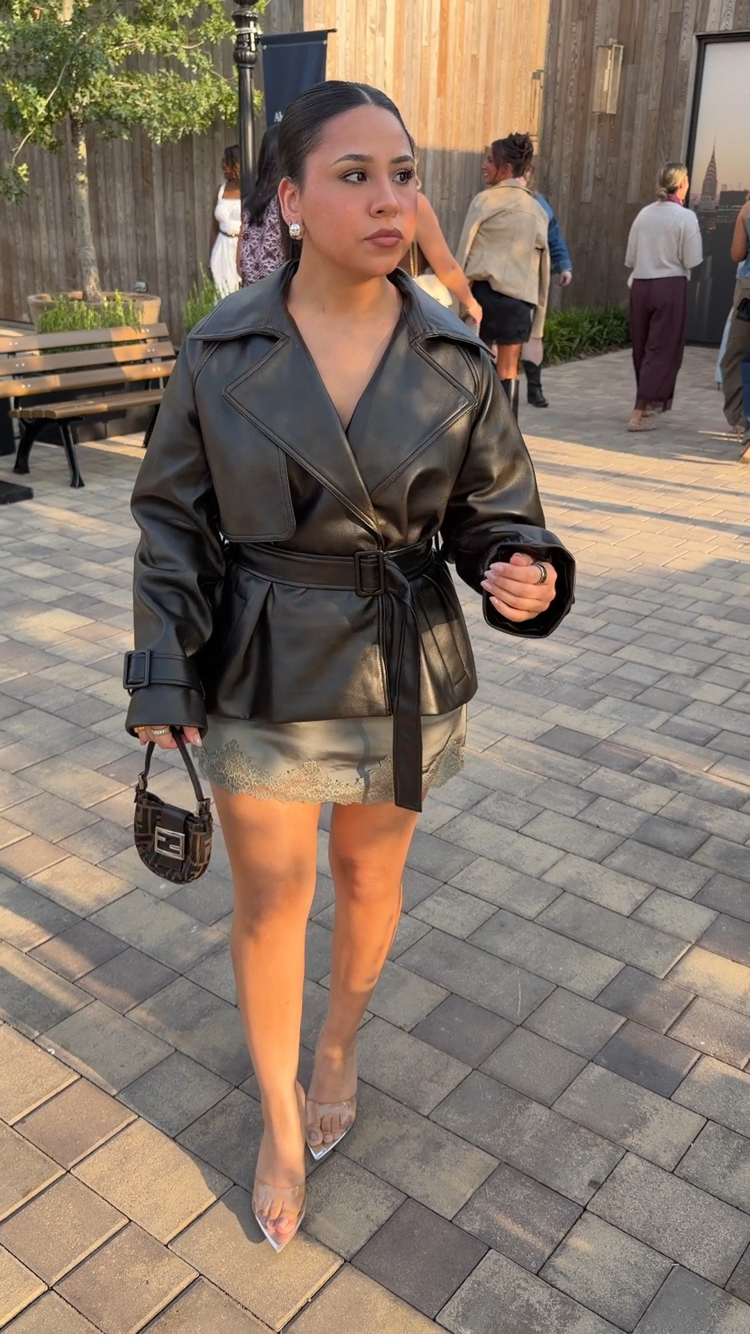 Skort: small
Jacket: small
Heels: 7 
Mini fendi bag

#LTKCon #LTKgrwm #LTKootd