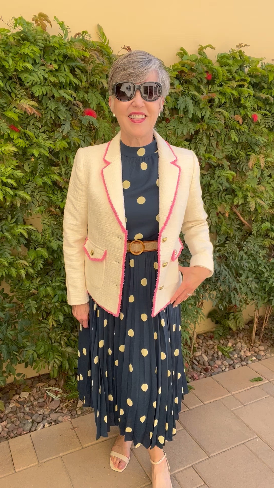 Terrific polka dot dresses for Easter or a shower! Talbots cream jacket with fun 🤩 pink trim (6P)/ Ann Taylor polka dot dress (6) ALMOST SOLD OUT BUT I LINKED SEVERAL REALLY CUTE OTHERS BELOW ⬇️/J McLaughlin belt (fabulous! Very versatile)/ Ann Taylor comfy and sexy cream sandal (8)

#LTKSale #LTKSeasonal #LTKsalealert