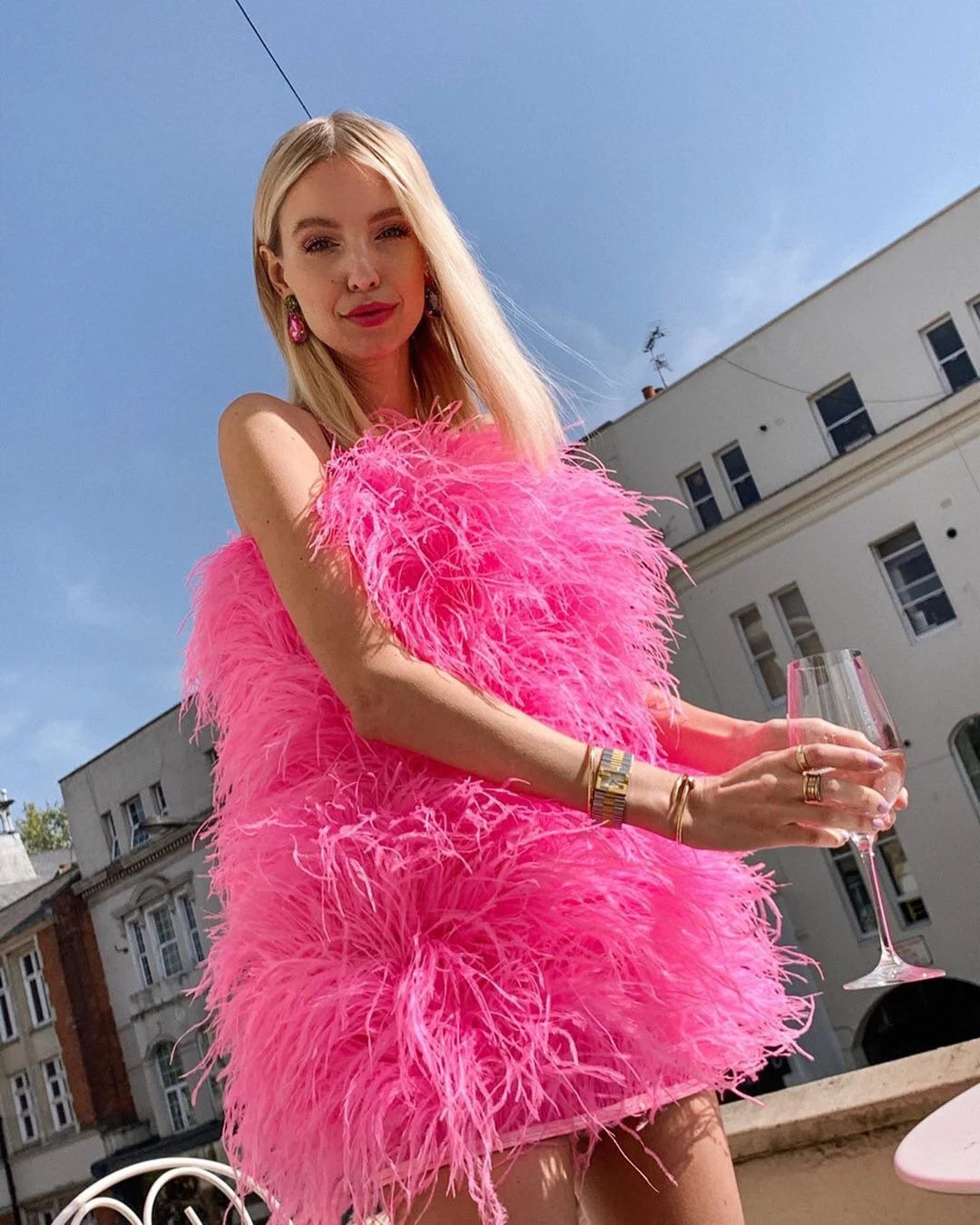 SGinstar Aston Shocking Pink Ostrich Feather Dress ,Feather Prom Dress, Feather Cocktail Dress Fe... | Etsy (US)