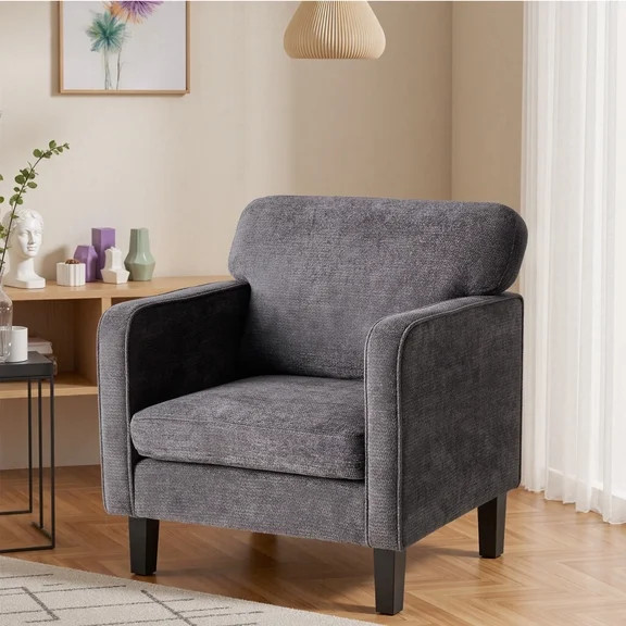 Mainstays Round Arm Accent Chair, Ivory Linen | Walmart (US)