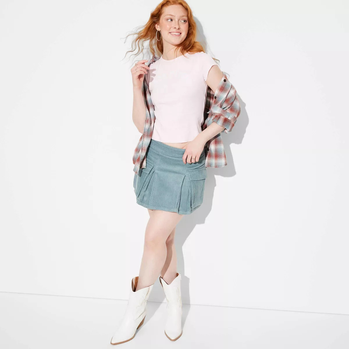 Women's Corduroy Cargo Pleated Mini Skirt - Wild Fable™ | Target