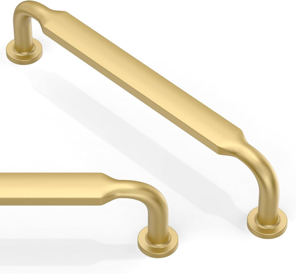 Asimerdeco 10 Pack Brushed Gold Cabinet Pulls 5 Inch(128mm) Kitchen Cabinet Handles Solid Zinc Al... | Amazon (US)