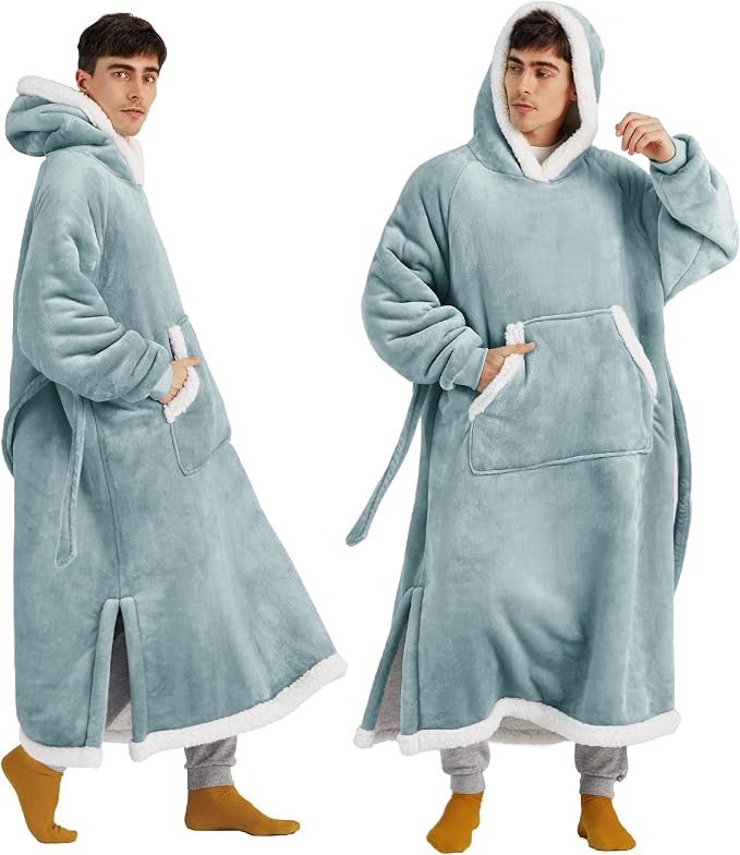 Bedsure Wearable Blanket Hoodie, Long Hooded Blanket Sweatshirt as Christmas Birthday Gifts for M... | Amazon (US)