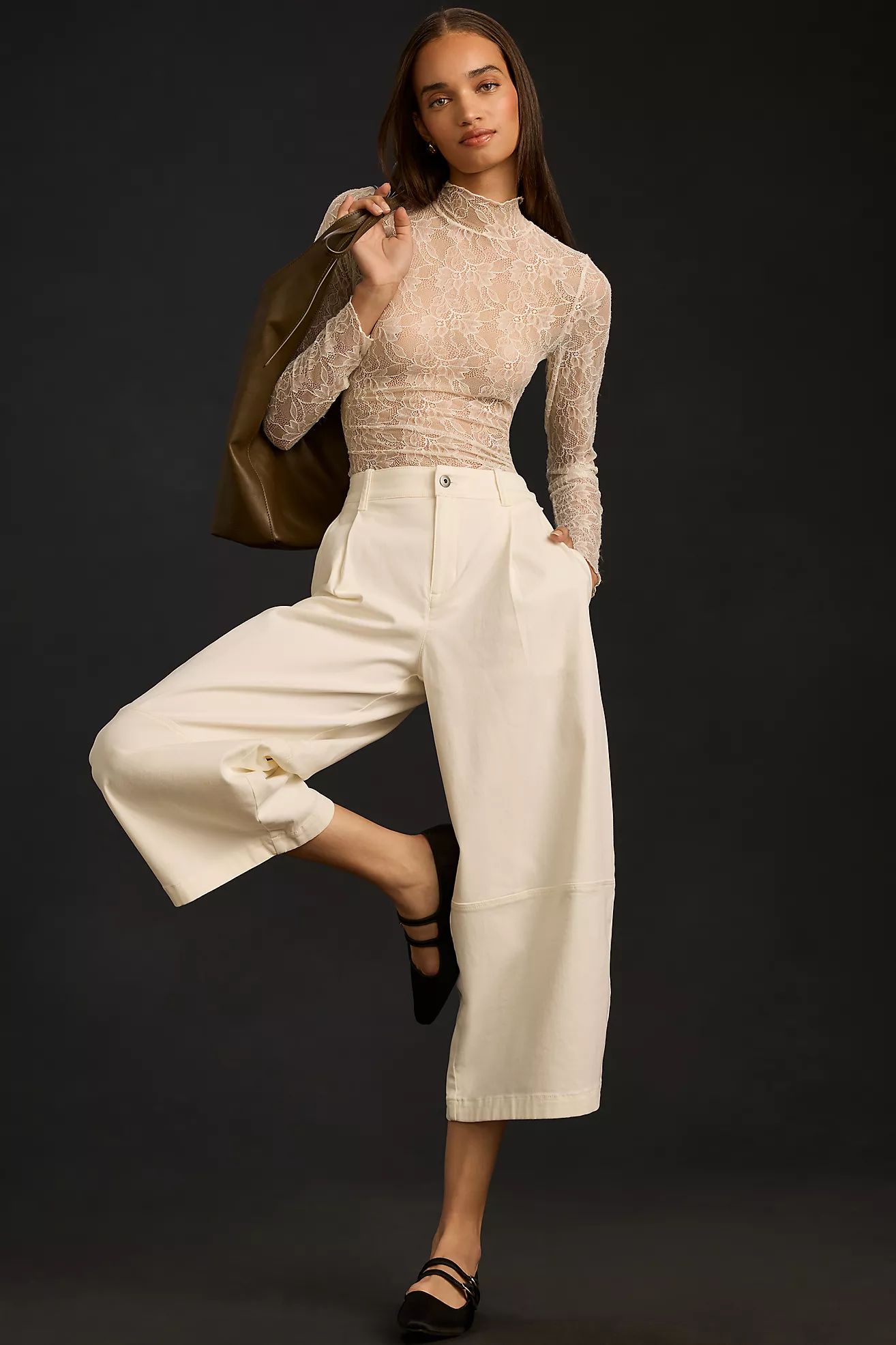 Maeve Pleated Barrel-Leg Chinos | Anthropologie (US)