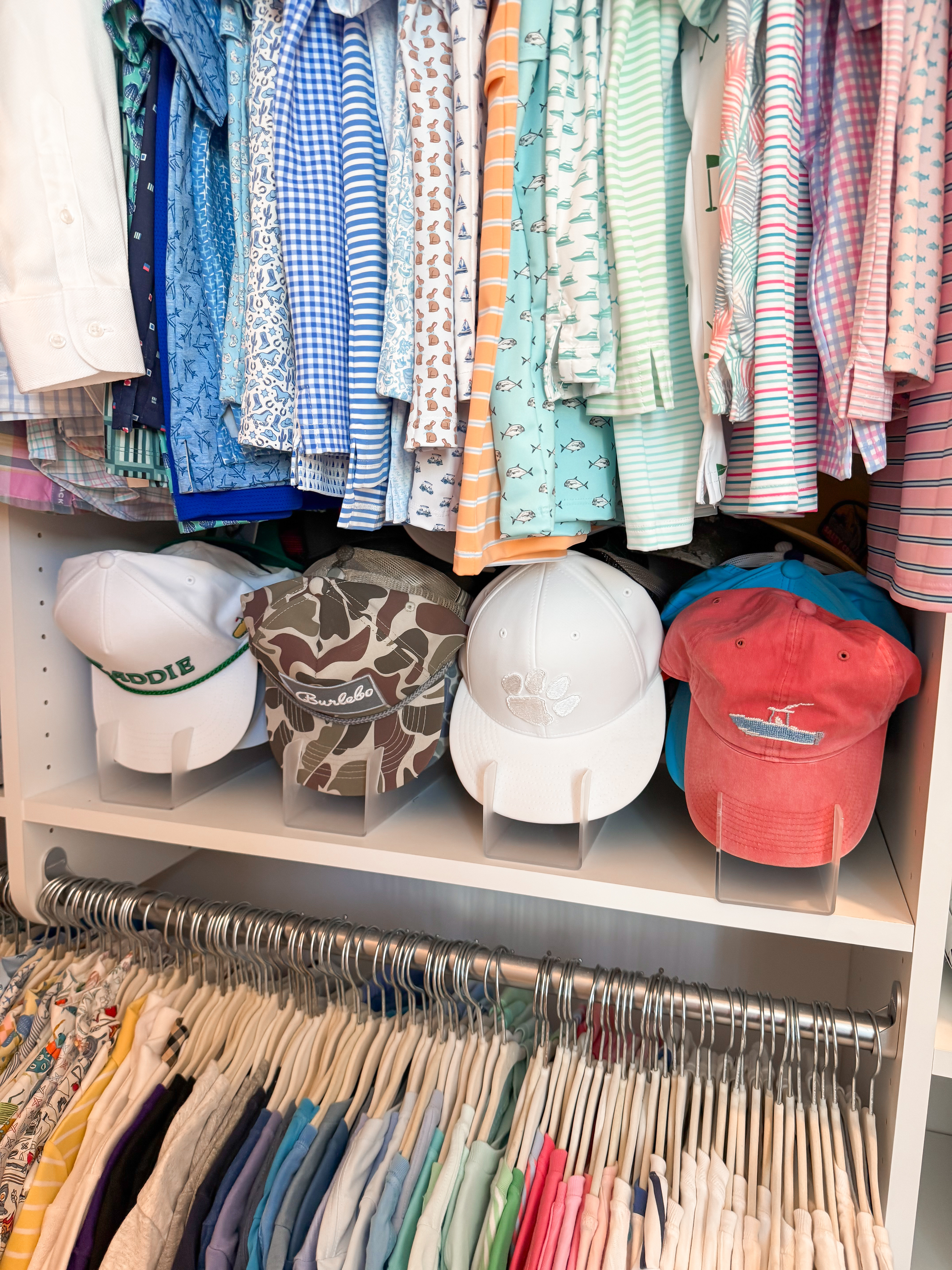 Men's closet storage and organization 

 