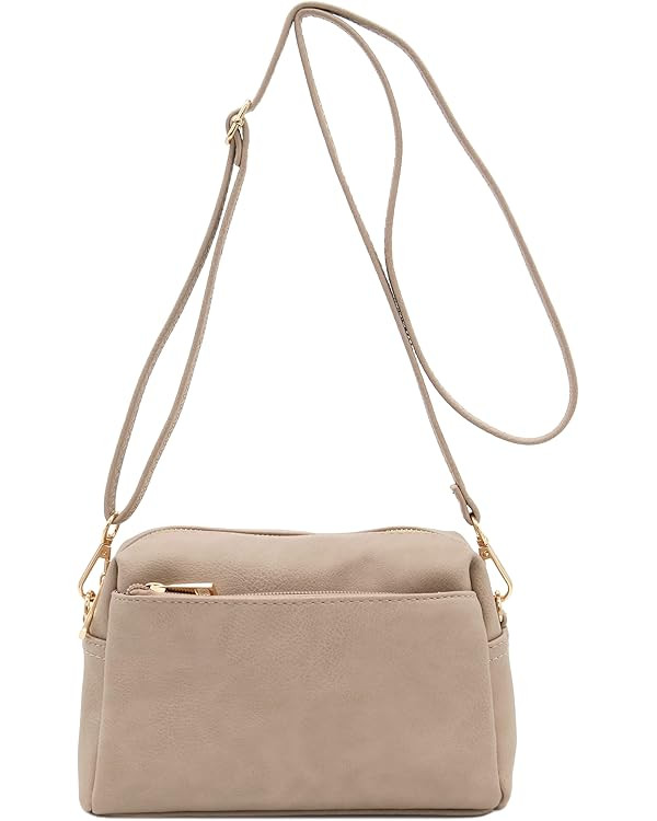 FashionPuzzle Triple Zip Small Crossbody Bag | Amazon (US)