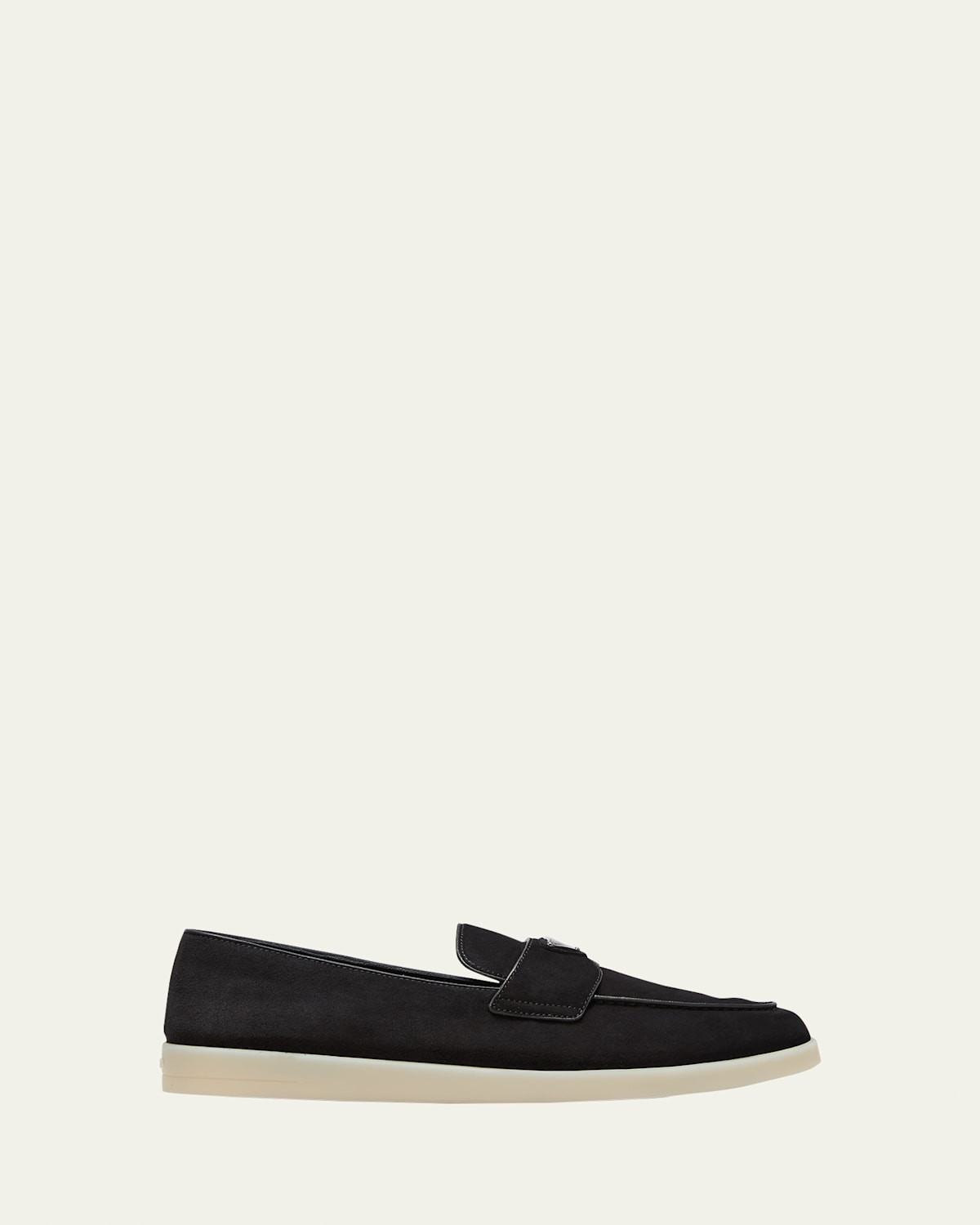Men's Saint Tropez Triangle Logo Suede Loafers | Bergdorf Goodman