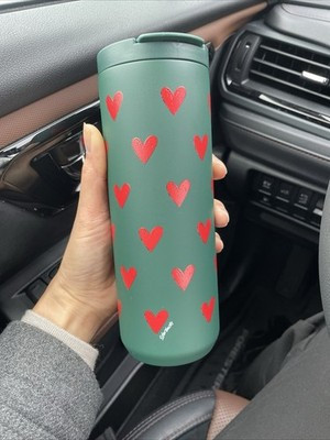 NEW Starbucks 2026 Red Hearts Valentine’s Day Stainless Steel Green Tumbler 16oz | eBay US