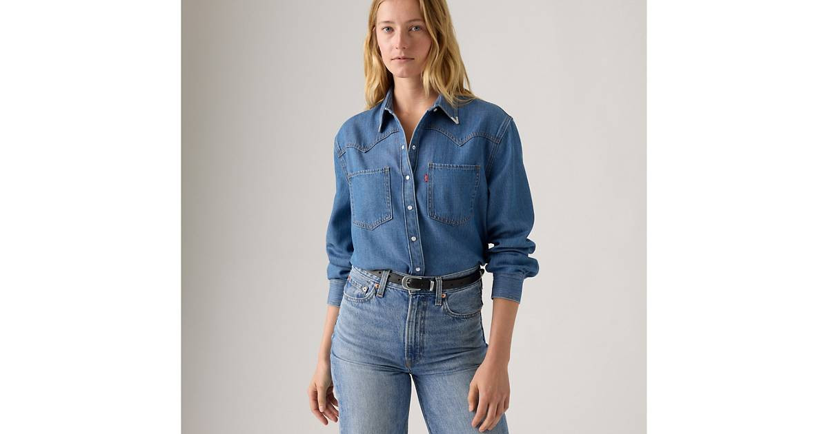 Teodora Metal Tipped Western Shirt - Medium Wash | Levi's® CA | Levi's CA