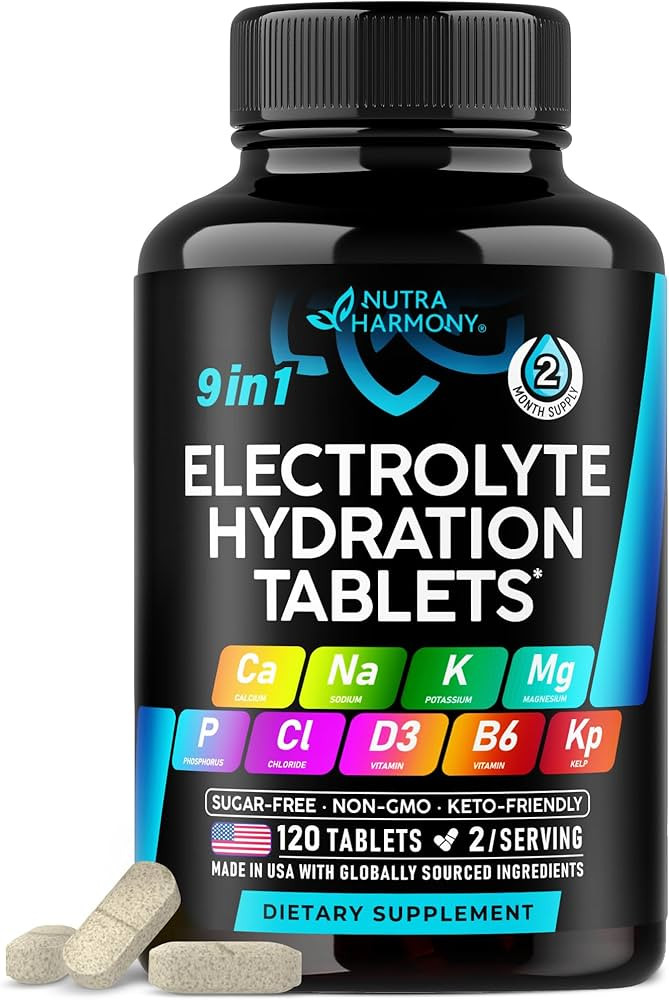 Electrolytes - Electrolyte Tablets with Magnesium, Sodium, Potassium, Chloride, Vitamins D3 & B6,... | Amazon (US)