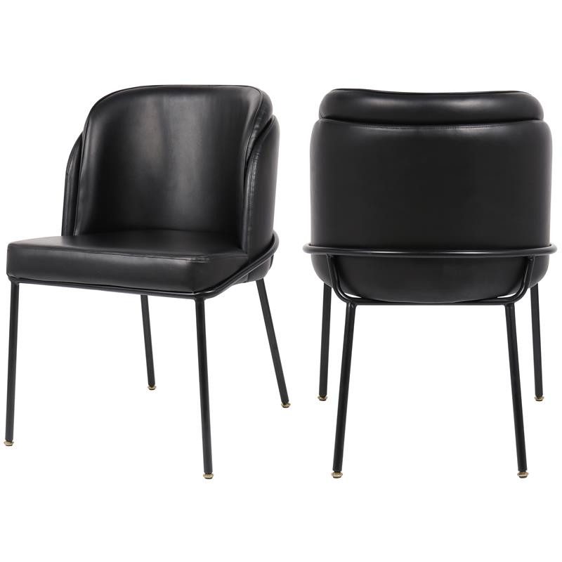 Jagger Black Faux Leather Dining Chair (Set of 2) - Walmart.com | Walmart (US)