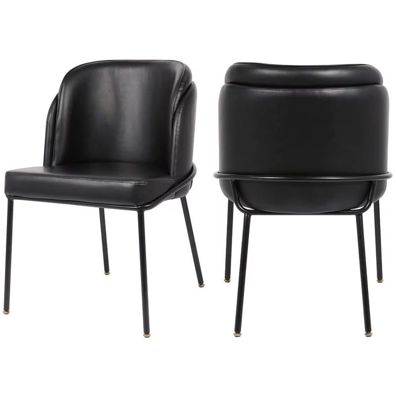 Jagger Black Faux Leather Dining Chair (Set of 2) - Walmart.com | Walmart (US)