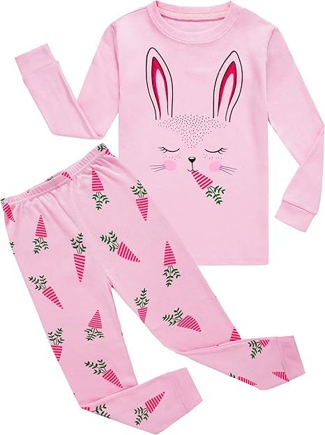 KikizYe Little Big Girls Pajamas Set Kids PJs 100% Cotton Sleepwear | Amazon (US)