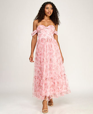 SENI & CADE Women's Floral Ruffle Hem Off-The-Shoulder Dress - Macy's | Macy's