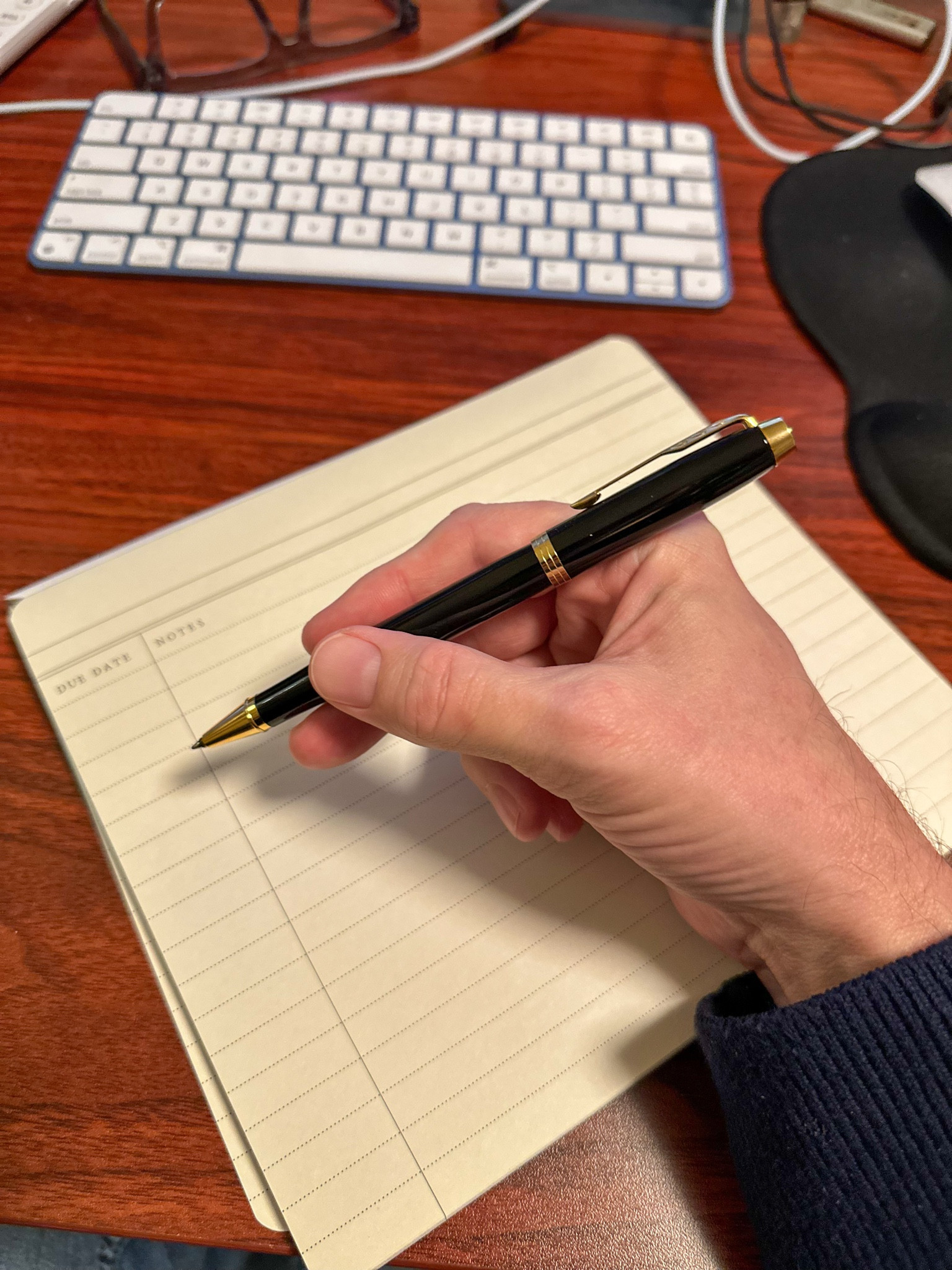 I’m a big believer that life’s little luxuries make the daily grind feel a bit more…intentional. Case in point: this Parker rollerball pen is one of my favorite cylindrical objects. Writes like a dream, feels expensive and comes in at around $35—a steal for something I now guard like it’s a family heirloom. Funny how I only lose the cheap pens, huh?