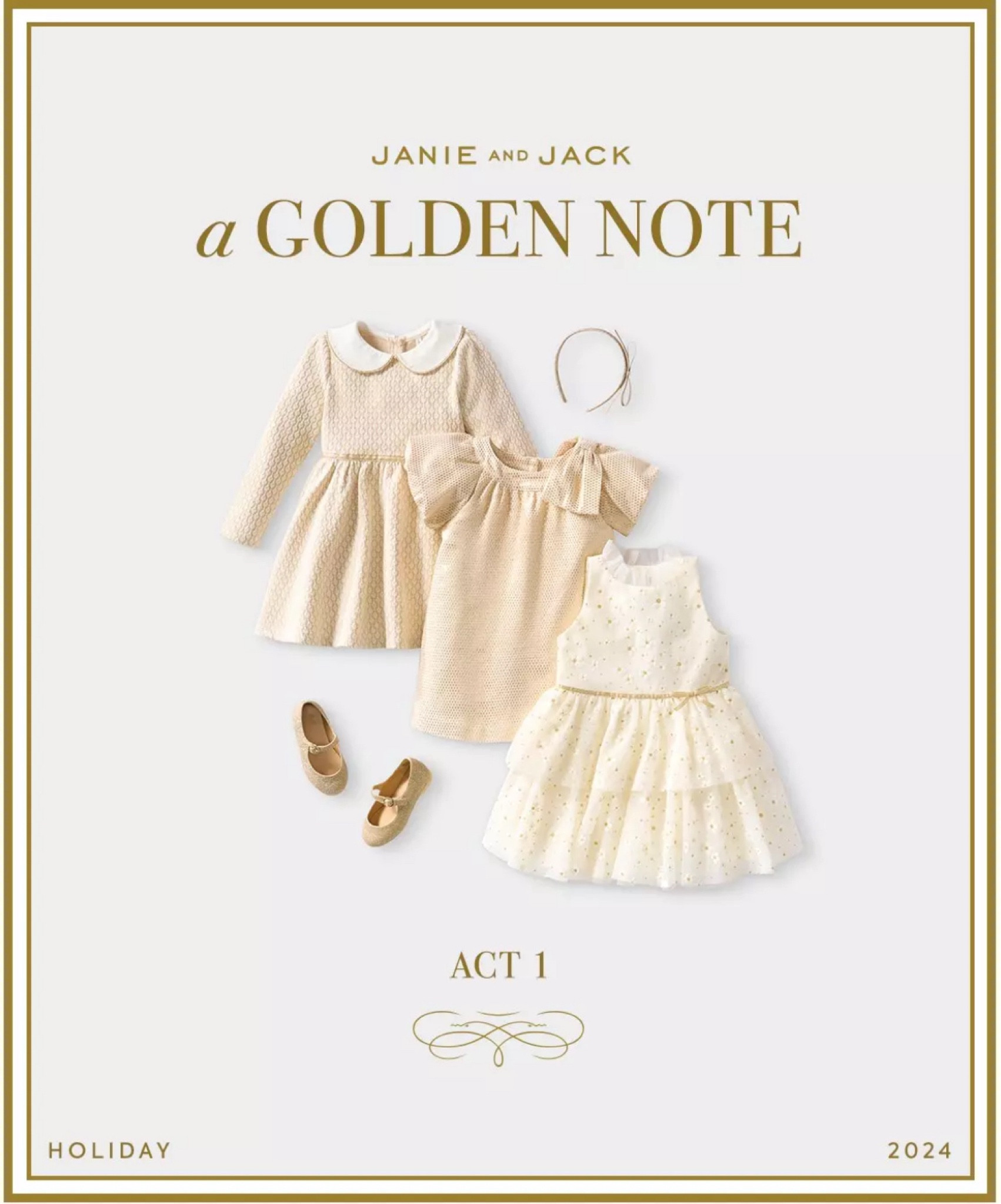✨Janie and Jack The Holiday Premiere: A Golden Note for Girls✨

Style shines bright with our dress in a metallic knit jacquard. Featuring a contrast collar and a grosgrain ribbon at the waist.

Whether it's her first holiday or a family moment to remember, Janie and Jack Holiday Collection will make a statement in your Holiday Party and Christmas Cards!


Winter Outfit
Holiday outfit 
Christmas outfits 
Kids birthday gift guide
Children Christmas gift guide 
Christmas gift ideas
Christmas present
Nursery
Nursery decor 
Baby shower gift
Baby registry
Sale alert
New item alert
Baby hat
Baby shoes
Baby dress
Baby Santa hat
Newborn gift
Baby outfit
Christmas party outfits 
Baby keepsakes 
First Christmas outfits
Baby headband 
Girl Christmas outfits 
Girl dresses
Winter coat
Winter dress
Holiday dress
Christmas dress
Girls purse
Bow purse
Plaid Bow Headband
Plaid Puff Sleeve Dress
Bow flat
Merry and bright 
Merry Christmas 
White Christmas 
Christmas family photo session outfits 
Photo session outfit inspo
Santa’s list
Gift guide for her
Gifts for her
Wedding guest dress

#LTKGifts #LTKCyberweek
#LTKGiftGuide #LTKstyletip #LTKwedding #LTKfamily #LTKbump #LTKshoecrush #LTKHoliday
#liketkit #LTKFindsUnder50 #LTKFindsUnder100 #LTKItBag #LTKSaleAlert #LTKSeasonal

#LTKBaby #LTKParties #LTKKids