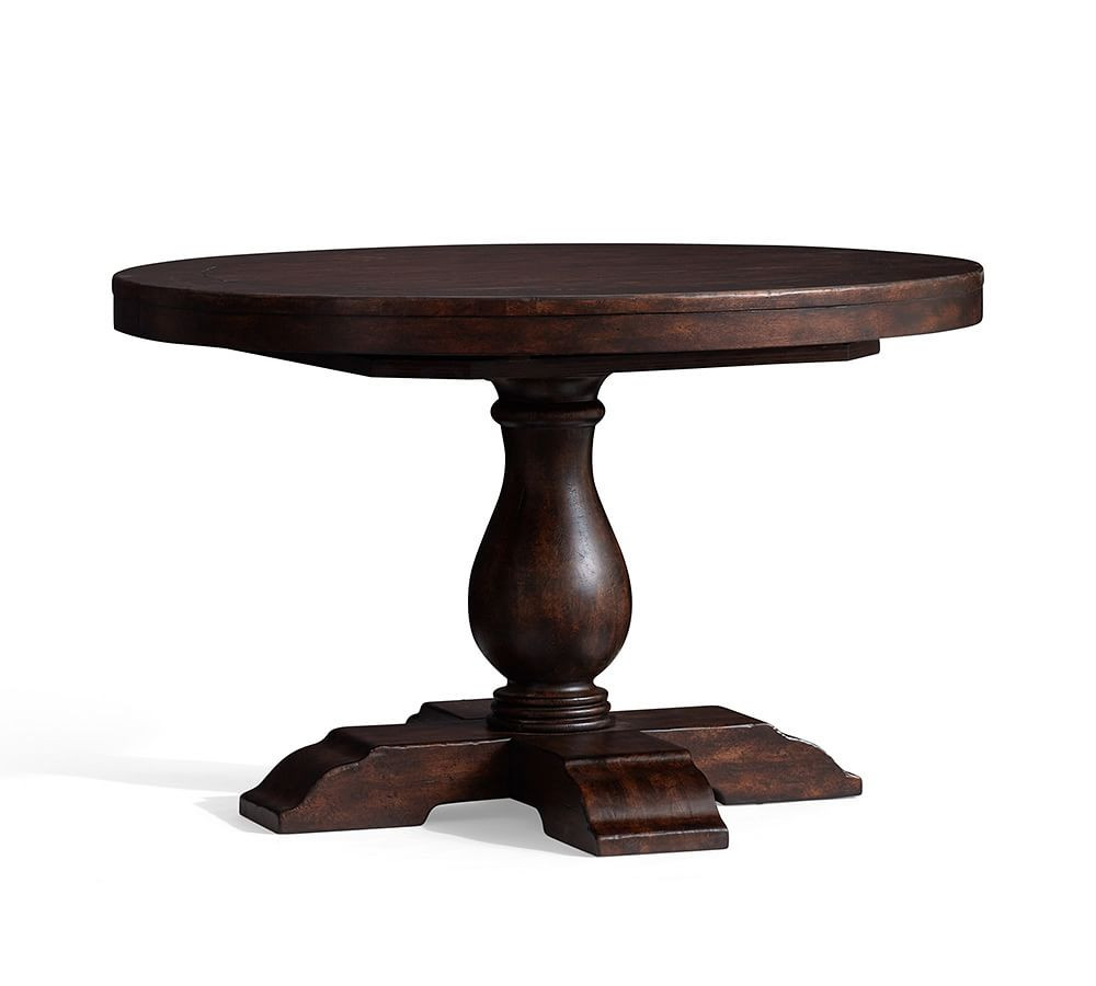 Lorraine Round Pedestal Extending Dining Table | Pottery Barn (US)