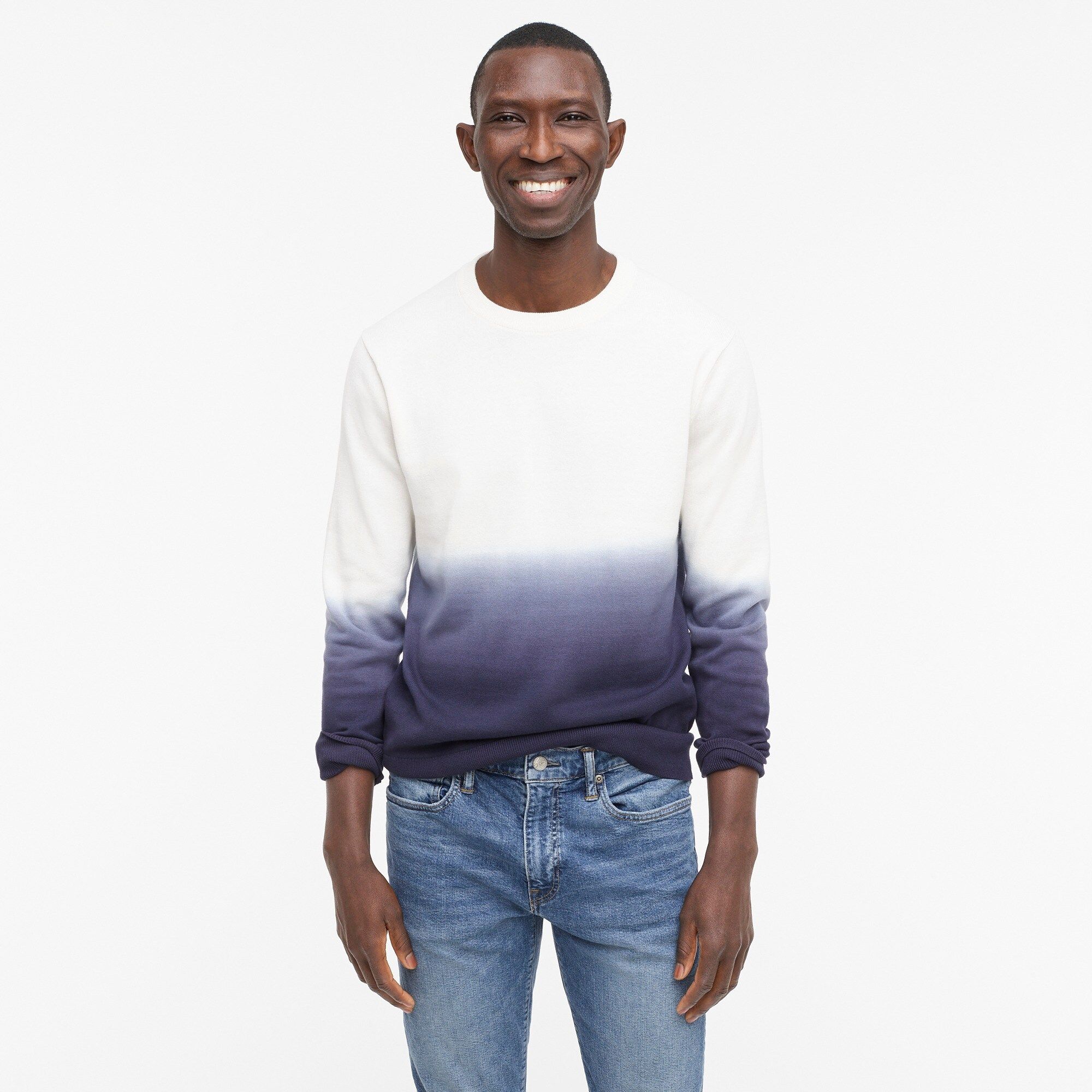 Cotton sweater in dip-dye | J.Crew US