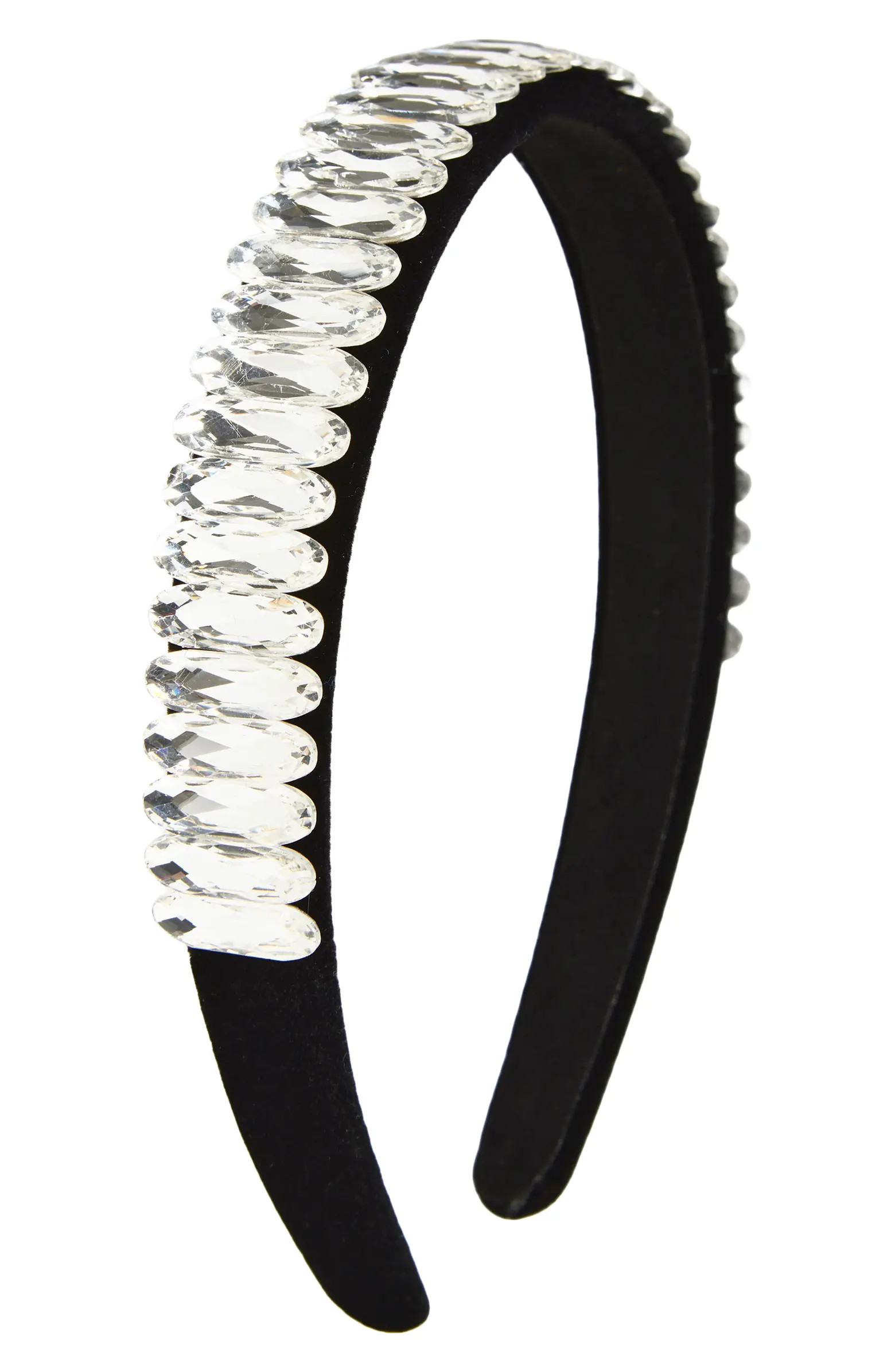 Crystal Embellished Padded Velvet Headband | Nordstrom