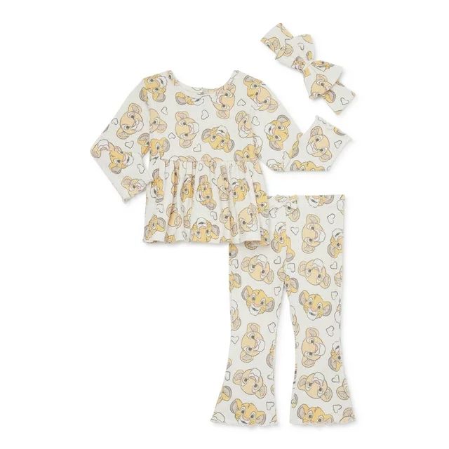 Disney The Lion King Baby Girls Top, Pants and Headband, 3-Piece Set, Sizes 0/3-24 Months | Walmart (US)