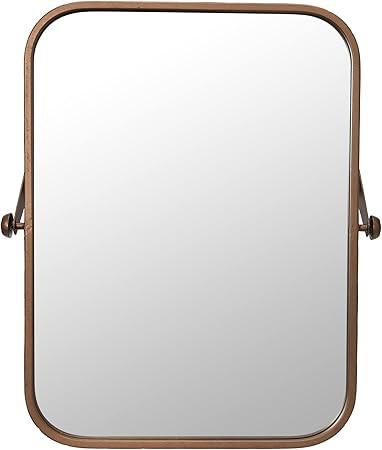 Creative Co-Op Round Edge Metal Framed Pivot Wall Mirror, Copper | Amazon (US)