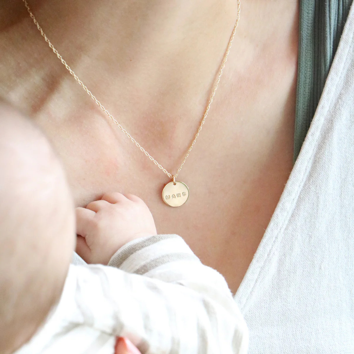 classic name necklace {silver + gold} | Chic Mama Jewelry