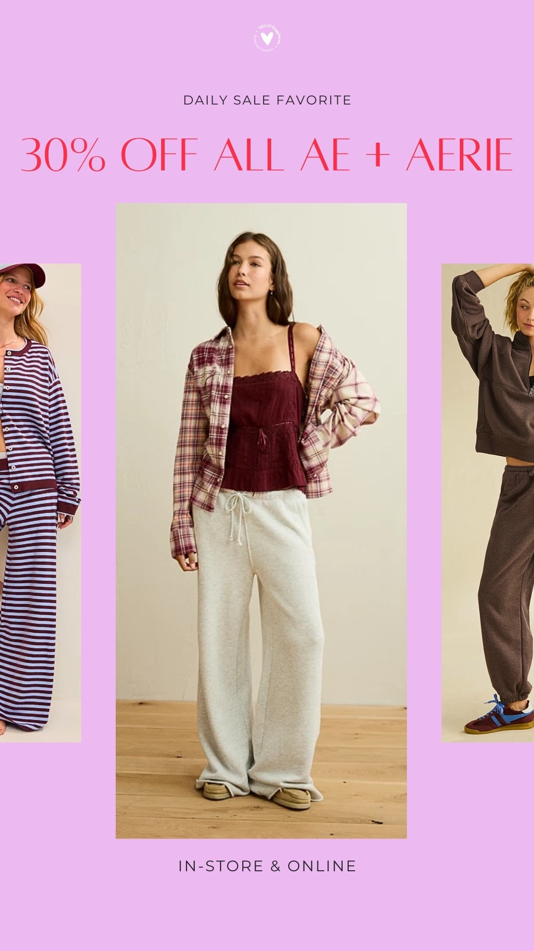 Cozy season just got better 🍂🤎 30% off ALL AE + Aerie right now!! Stocking up on comfy layers, matching sets + all the fall favorites ✨

#LTKootd #LTKSeasonal #LTKSaleAlert