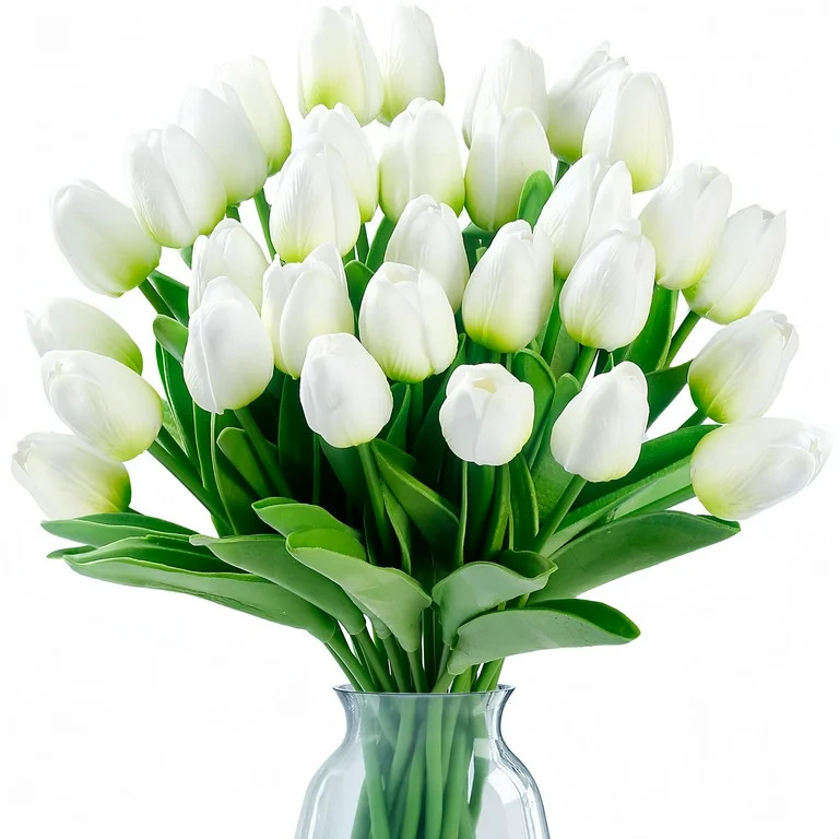 10 Pcs Fake Tulips Artificial Flowers Real Touch PU Faux Flowers Tulip Stems for Wedding Spring B... | Walmart (US)