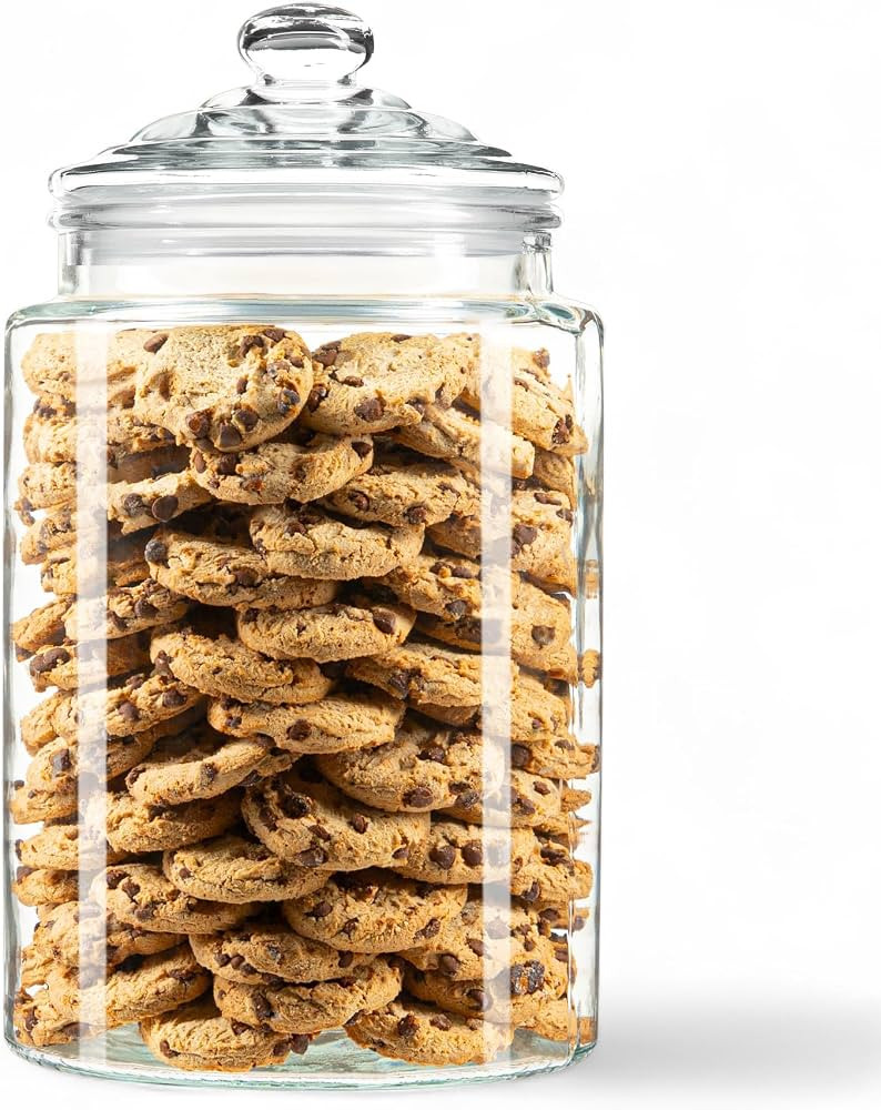 1.5 Gallon Glass Cookie Jar - Tall Food Storage Container with Airtight Lid - Large Kitchen Canis... | Amazon (US)
