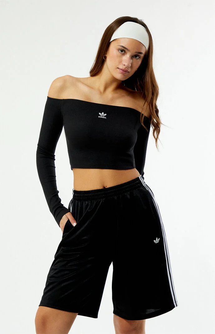 Adidas Women's Black 3-Stripes Jacquard Jorts - Size XL | PacSun