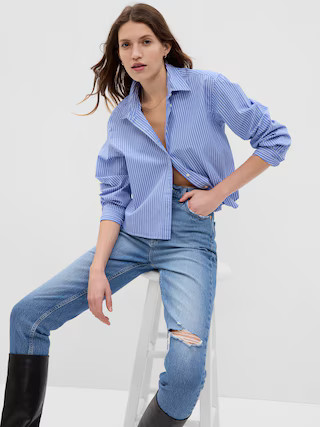 100% Organic Cotton Cropped Shirt | Gap (US)