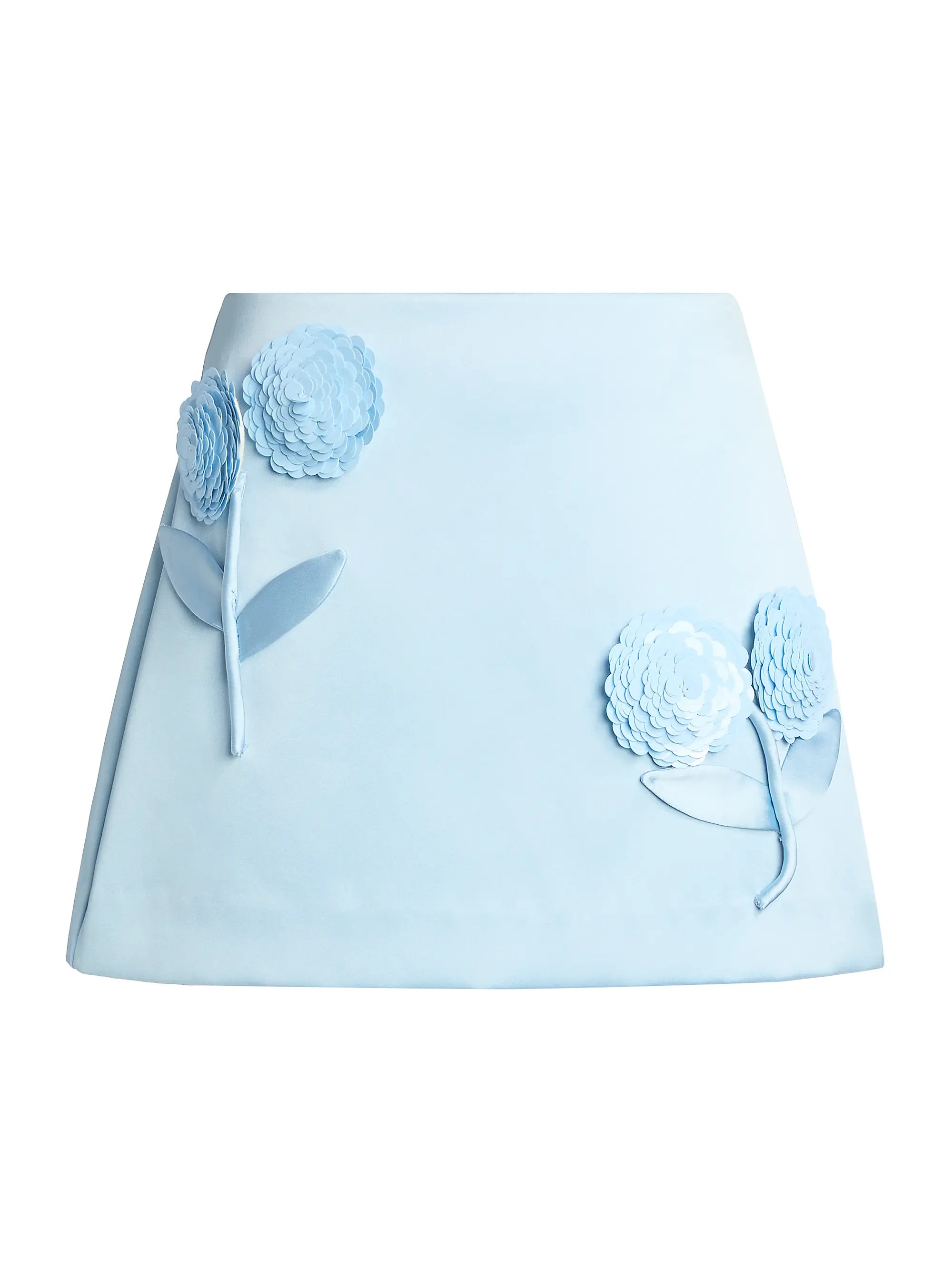 Sequin Flower Satin Miniskirt | Saks Fifth Avenue