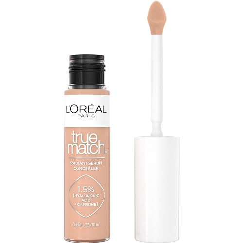 L'Oreal Paris True Match Radiant Serum Concealer, Brightening Under Eye Concealer Make Up with 1.5% Hyaluronic Acid and Caffeine, N6.5, 0.33 Oz | Amazon (US)