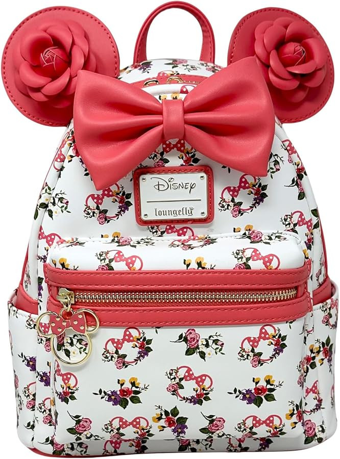Loungefly Disney Minnie Mouse Roses Allover Print Womens Double Strap Shoulder Bag Purse | Amazon (US)
